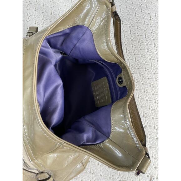 Coach Madison Maggie GOLD Patent Leather Shoulder HOBO Bag K1169-18760 - Picture 11 of 16